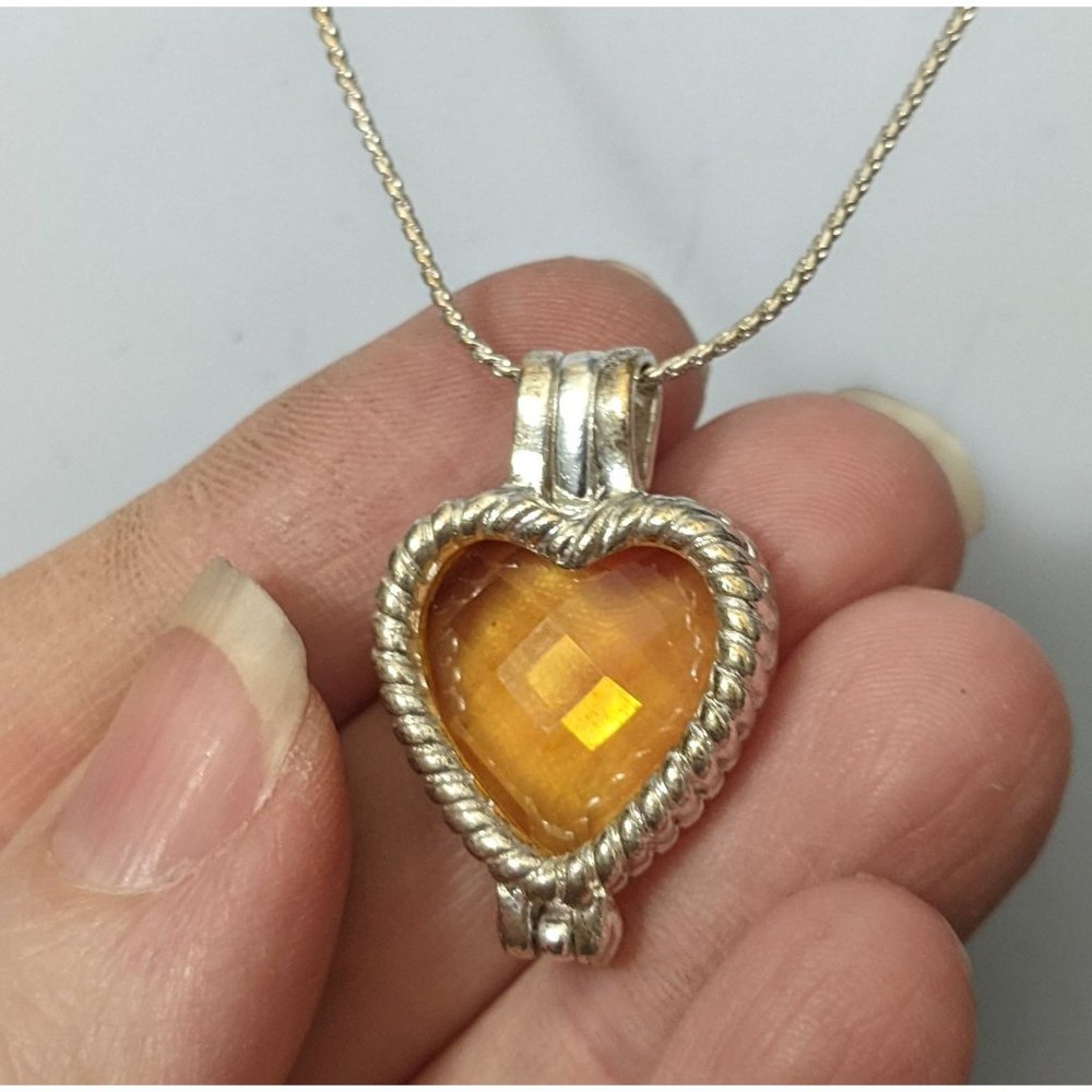 Yellow Heart Pendant Necklace